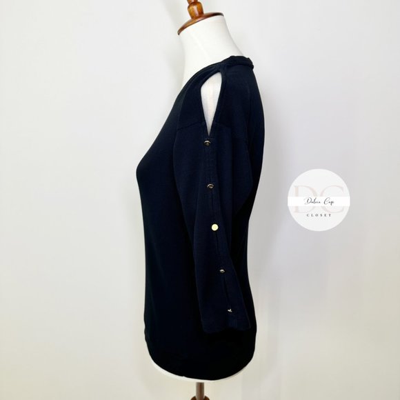 LAUREN RALPH LAUREN Black Blouse With Golden Bottons Size XS - Picture 5 of 10